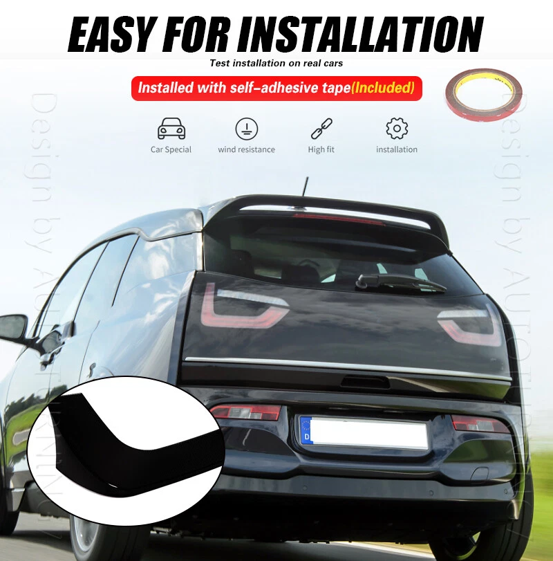 Para BMW I3 i3S Hatchback 2014-2022 preto brilhante janela traseira teto spoiler asa lábio - Imagem 4 de 4