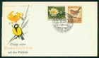 GERMANY FDC 1957 FLORA FAUNA BIRD WATER LILY ORCHIDS FIRST DAY COVER ig19