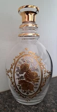 Vintage Czech Glass, Gold Gilded Bohemian Vase OR Decanter, Stunning & PERFECT!