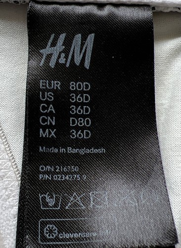 H&M Black and White Striped Bikini Top Size 36D - Picture 5 of 7