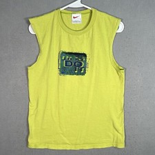 Vintage Y2K Nike Just Do It T Shirt Youth Large Green Sleeveless USA Made Kids
