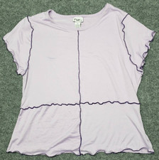 Rue21 Casual Top Womens 2X Purple Short Sleeve Cap Stretch Thick Stitch New