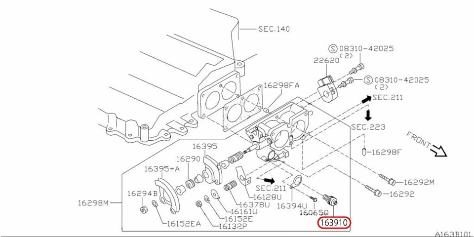 Kit de elementos térmicos originales Nissan Xterra Frontier 16391-31U00 OEM Foto 3 de 4