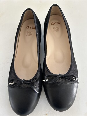 Woman s Ballet Shoes - ARA SONOMA CAP TOE BLACK SIZE US 9