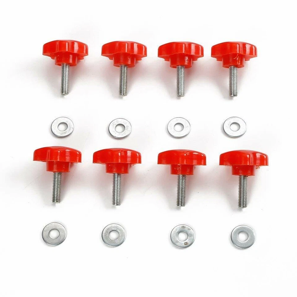 6 Red Hardtop Quick Removal Bolts Thumb Screws for Jeep Wrangler YJ TJ JK JKU - Изображение 2 из 4