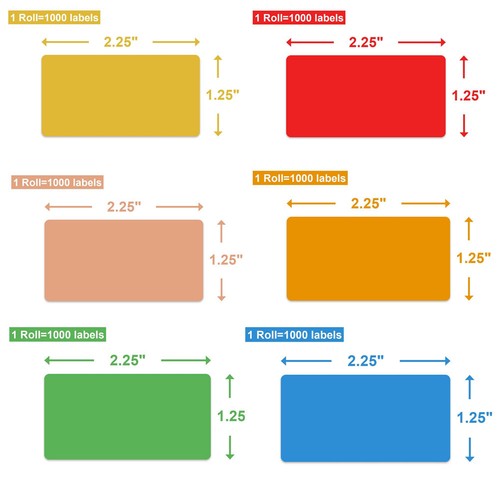 2.25x1.25 Direct Thermal Shipping Labels Name Tags 1000/Roll for Zebra & Elton - Picture 3 of 22