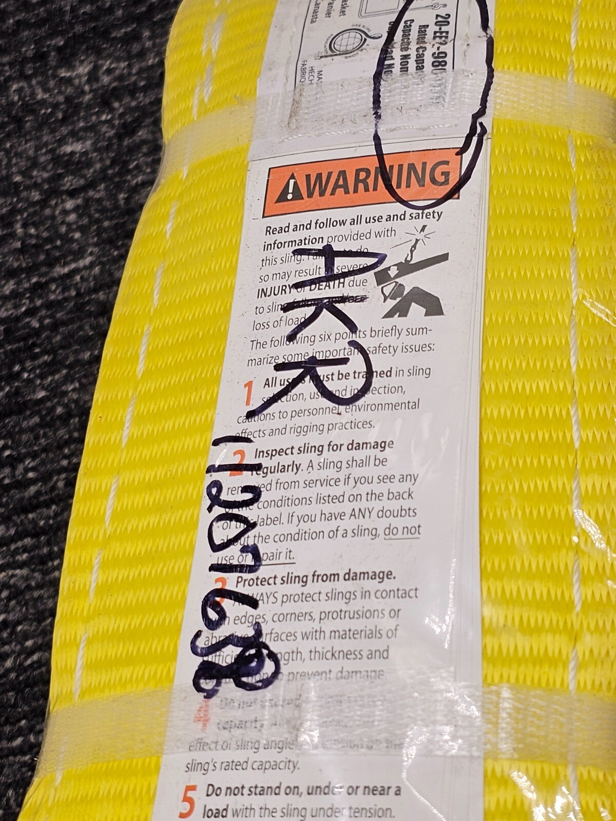 Ancra Cargo 20-EE2-9804X10: Sling, 2 Ply, Ee2-4" X 10' Tapered Eye to Eye W/Rein