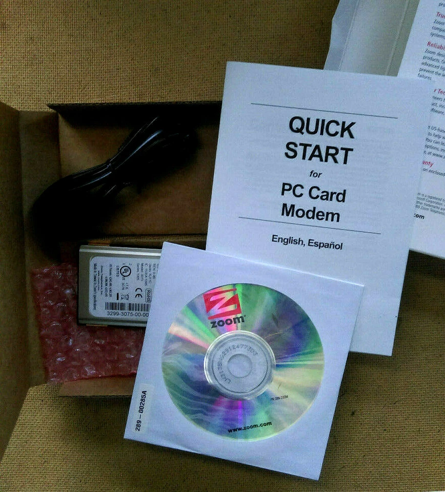 Vintage Zoom 3075 56k V.92/V.90 PC Card Modem. PCMCIA. New original Sealed box! - Image 4 of 4