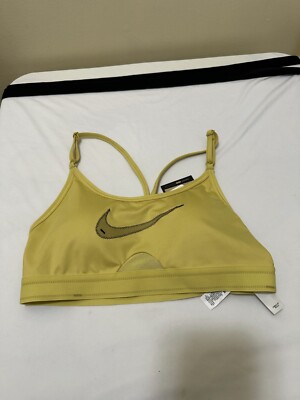 Nike Women Indy Light-Sup Padded Sport Bra In Yellow Style DM0574-304 Size S N69