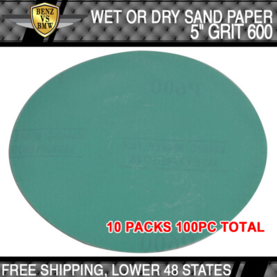 x100 PCS Wet Dry 5 Inch Sand Paper 600 Grit Repair Sanding Fits Nissan