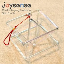 Joysense Crystal Singing Merkaba Pyramid Clear Cosmic Light 8" Quartz With Case