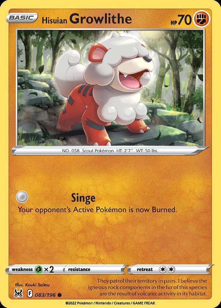 Pokemon Hisuian Growlithe (83/217) Lost Origin LP