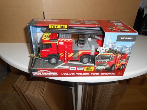 Camion De Pompiers Volvo FMX Majorette - Jouet Avec Échelle Extensible Et Rotative, Roues Libres - Modèle Die-Cast - Pour Enfants à Partir De 3 Ans