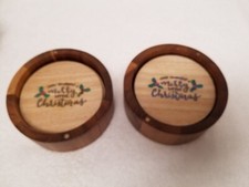 Two sets wooden Christmas coasters Item 260 