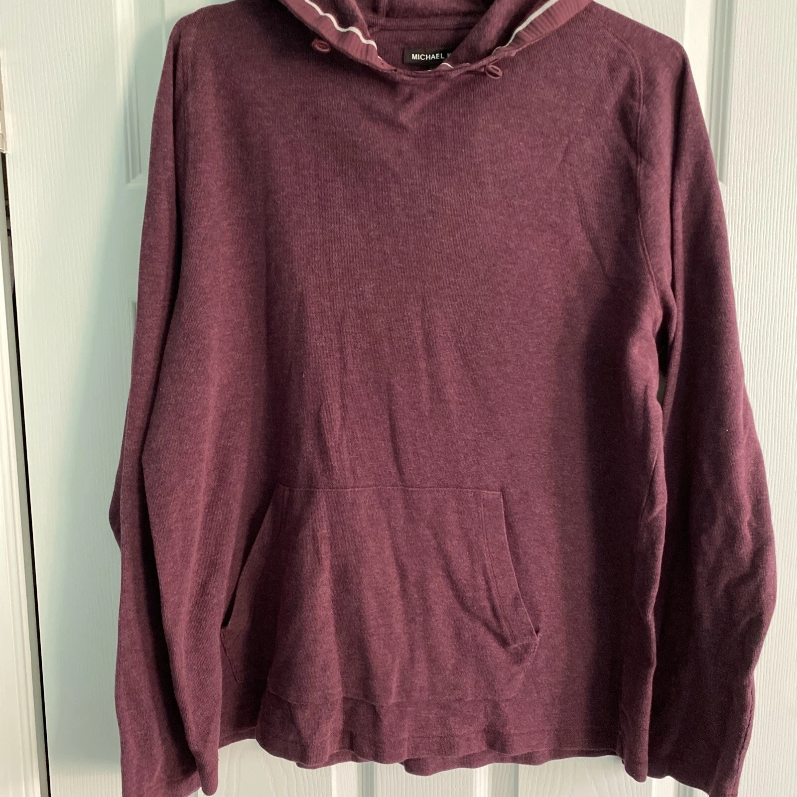 Camicia con cappuccio uomo Michael Kors maglia con cappuccio marrone manica lunga tasca