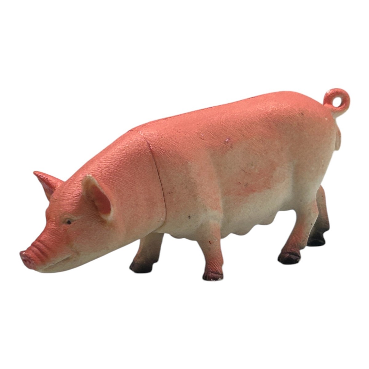 Vintage Hard Plastic Pig Farm Animal Toy Figure 5