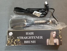 Nicebay Hair Straightener Brush - Black/Gold: 6 Temp Settings: Auto Shut-off