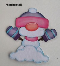 SNOWMAN CUTIE scrapbook premade paper piecing 3D DIE CUT by Rhonda