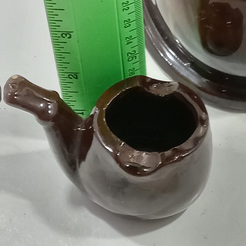 Napco Ware Redware Marrone Gocciolatoio Smalto Pipa Posacenere Sigarette Fioriere Barware - Foto 12 di 16