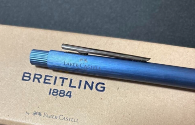 BREITLING Novelty Faber-Castell Blue Aluminum Knock type Ballpoint