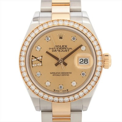 Rolex Lady Datejust 279383RBR SS×YG SS×YG AT Champagne-Face
