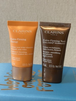 Clarins Paris Extra Firming Wrinkle Control Day And Night Cream Duo Travel Size