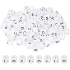 100 Pcs Clothes Hanger Markers, XS Size Tag Fit 3mm Rod for Garment White