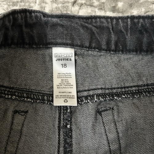 Justice Girl’s Pac-Man Denim Jean Shorts Size 18 - Embellished - Picture 5 of 10