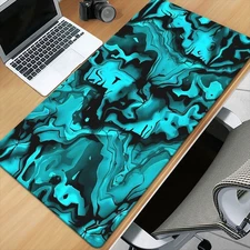 40*90cm1pc Extra Large XXL Computer Mouse Pad - Non-Slip Rubber Base, Teal Liqui
