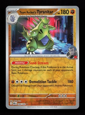 Team Rocket's Tyranitar 096/182 Reverse Holo Rare Destined Rivals