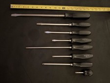 Snap On 8 Piece Black Hard Handle Screwdriver Lot - SDDP - SSD -