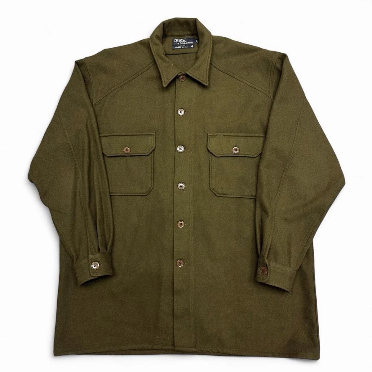 Woolen Regular Size L Button-Up Casual Button-Down Shirts for Men