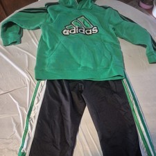 Adidas Originals Tracksuit Jacket Pants hoodieLight green black Size6 Kids