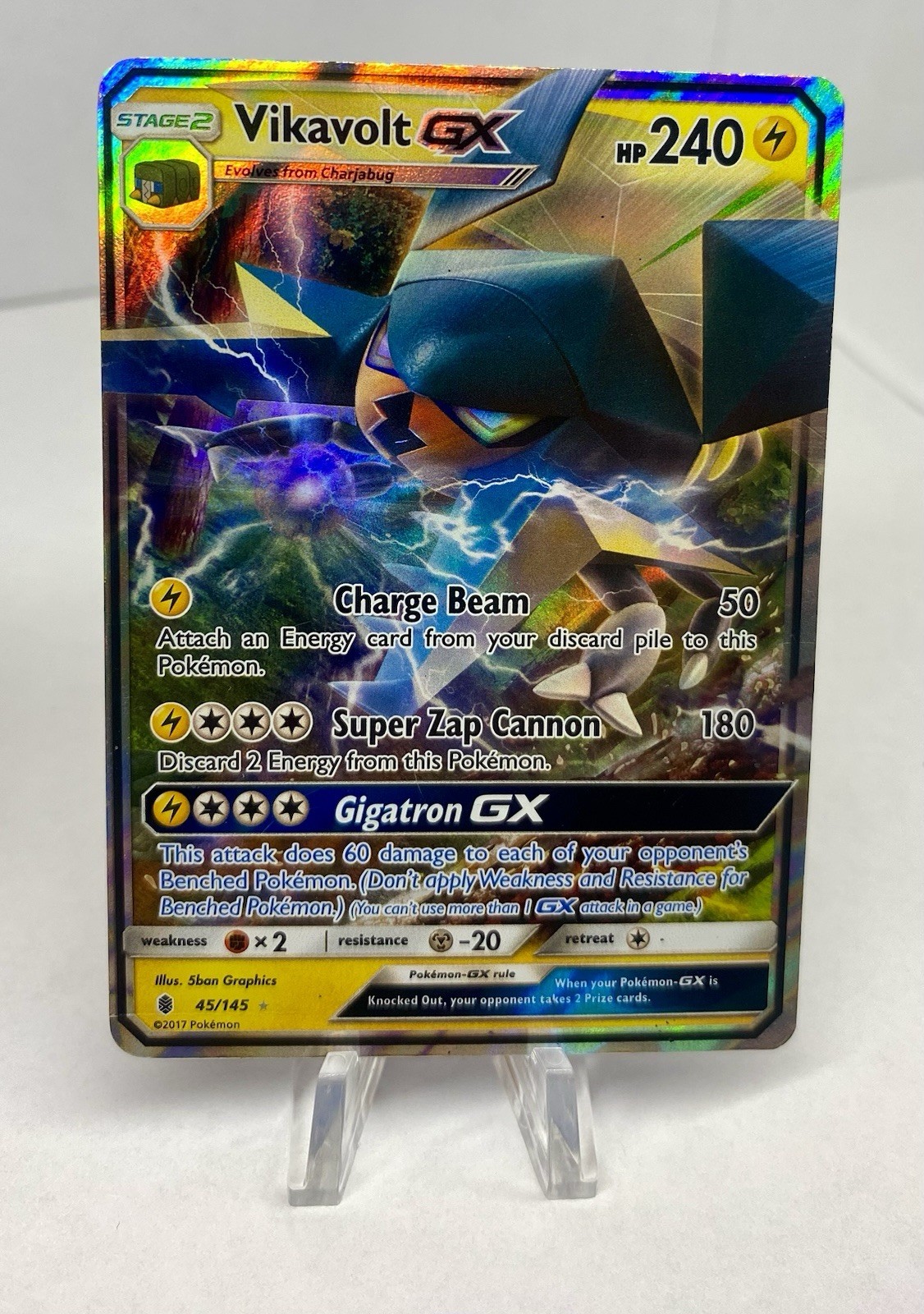 Vikavolt GX Ultra Rare Holofoil SM - Guardians Rising 45/145 Pokémon TCG