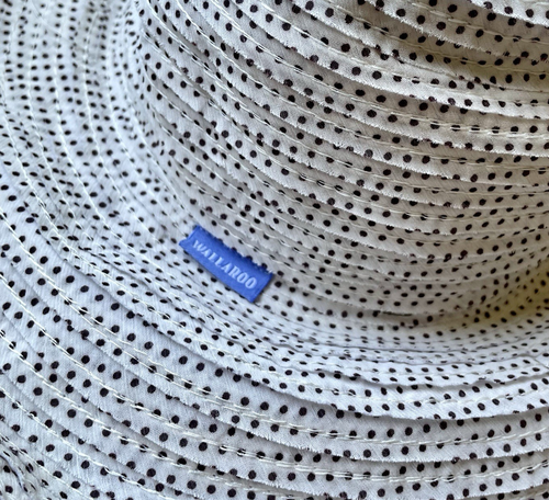 Cappello Wallaroo Company donna scrunchie bianco nero a pois floppy spiaggia sole - Foto 4 di 10