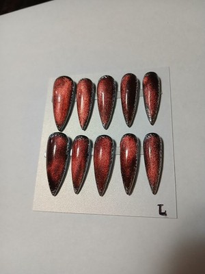 Red Lust Long Stilleto Press On Nails