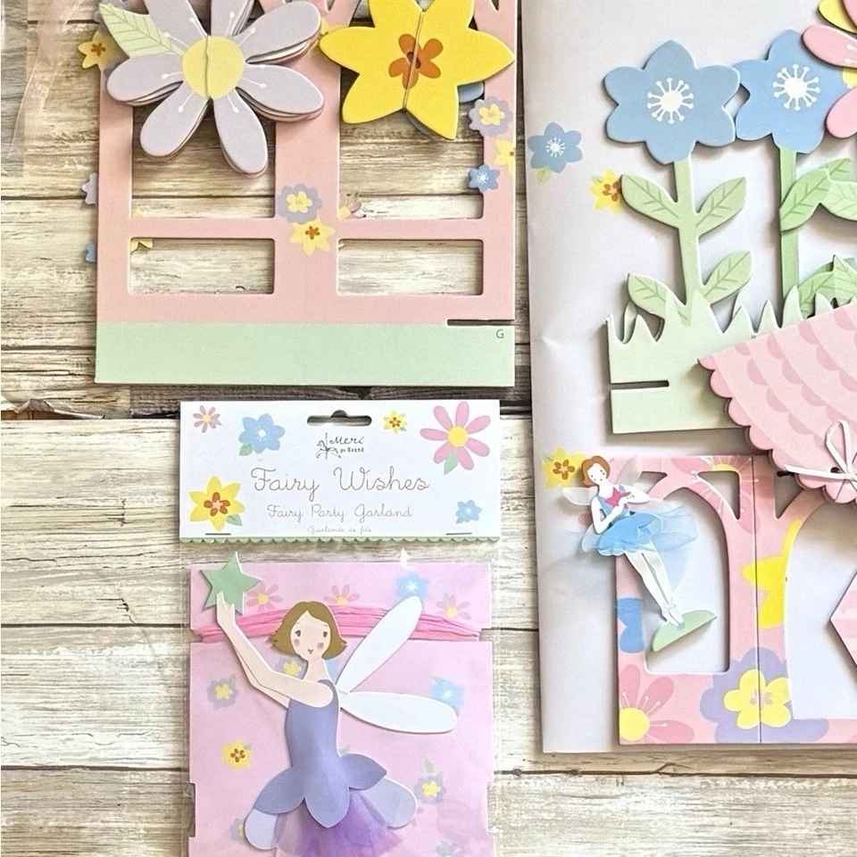 Meri Meri Fairy Wishes Cardboard Centerpiece and 10 Foot Garland Party Decor - Image 4 of 4