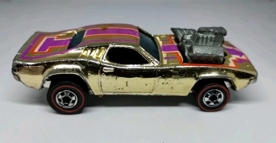 De colección 1970 Hot Wheels Rodger Dodger Dorado Cromo Blackwall Hong Kong Foto 3 de 4