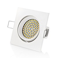 Led Einbaustrahler Weiß Flach 230V Einbauspot Alu Eckig 3,5W Warmweiß Deckenspot