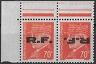 LIBERATION..RRR...MARSEILLE "CINQ AVENUE"..70c** Oge "Tête Bêche"..signed P MAYER