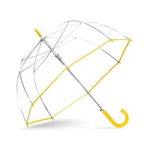 Auto Open Bubble Rain Umbrella with Clear Yellow Canopy Design