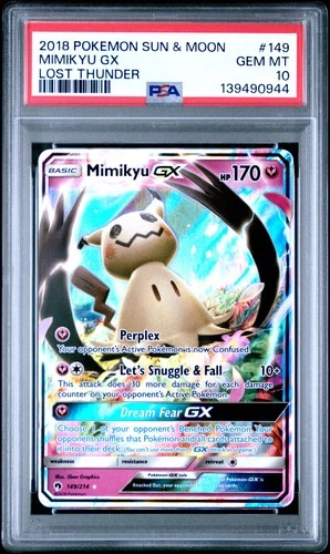 PSA 10 Mimikyu GX Ultra Rare Holo Card #149/214 SM - Lost Thunder 139490944