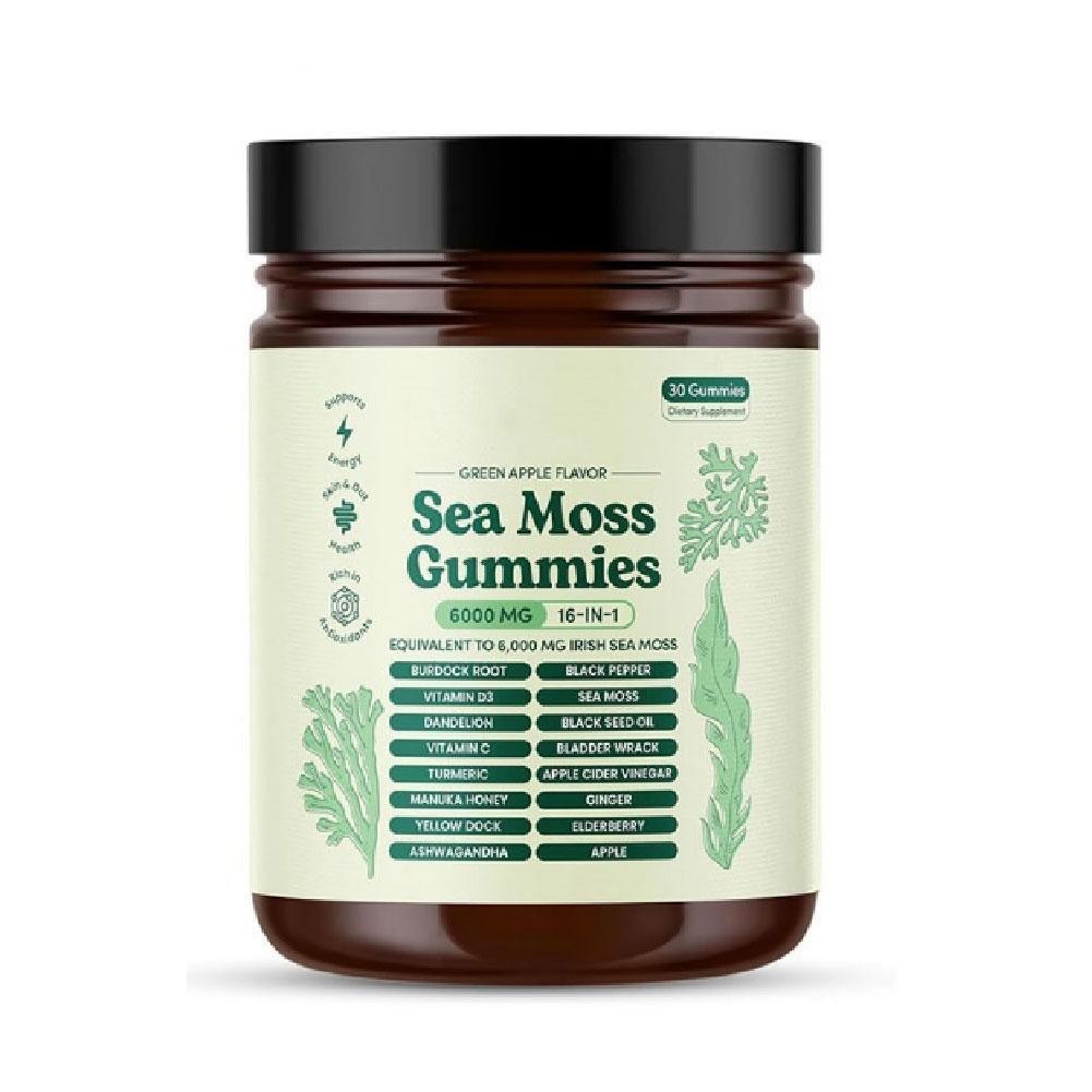 16 in 1 Organic Sea Moss Gummy | Irishmoss Extract 6000Mg | 