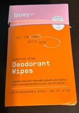 Organic Deodorant Wipes 15 Count Gentle Skin Cleansing Wipes on the Go