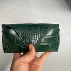 Green  100% Real Genuine EXOTIC Belly Leather Skin Sunglass Case- Handmade