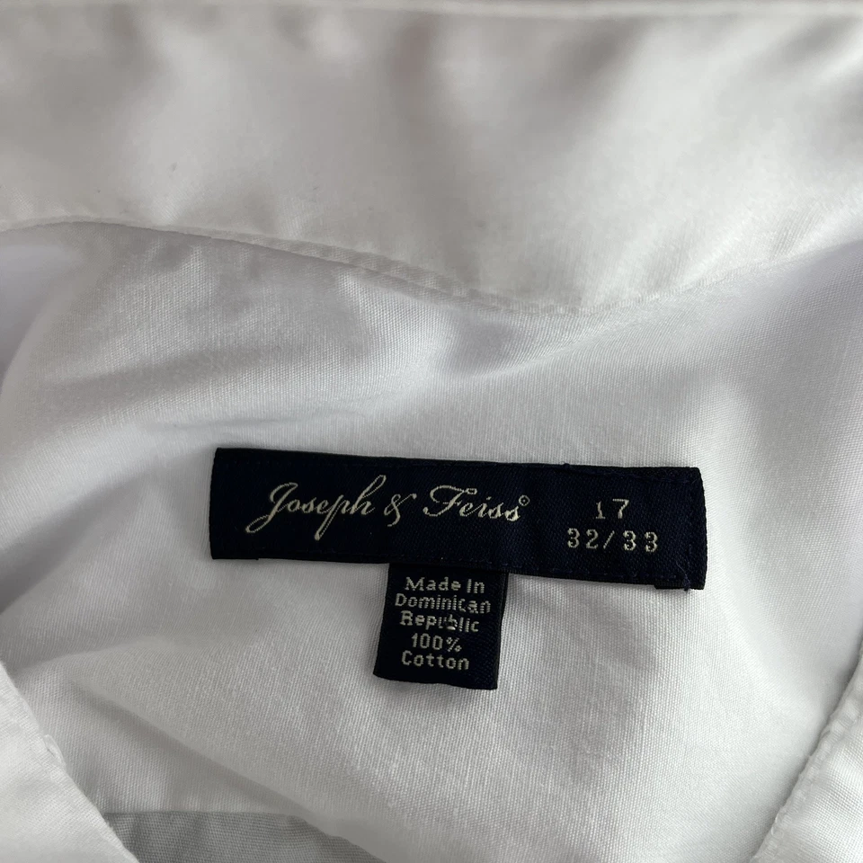 Camisa de vestir Joseph & Feiss blanca esmoquin talla 17 32 33 plisada puño francés Foto 2 de 4