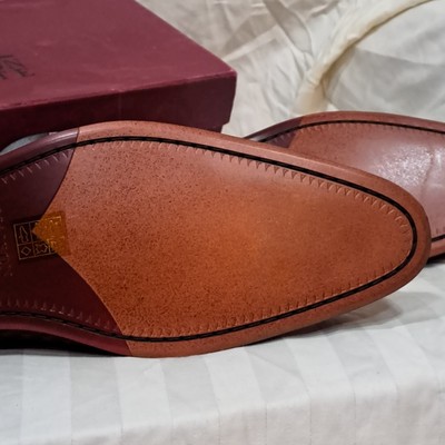 Maison Forte Cognac Leather Basket Weave Sides Dress Shoes Shoe Trees Box 13M Maison Forte Cognac Leather Basket Weave Sides Dress Shoes  main image 2