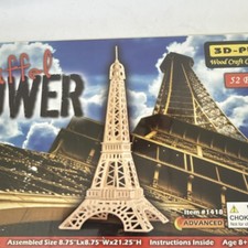 Puzzled Eiffel Tower 3D Wood Puzzle Craft Kit 52 Pieces Age 8 MPN 1418