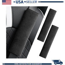 2pcs Car Seat Belt Covers 2.6x19.3 Extended Seatbelt Pad Shoulder Ncolor Black