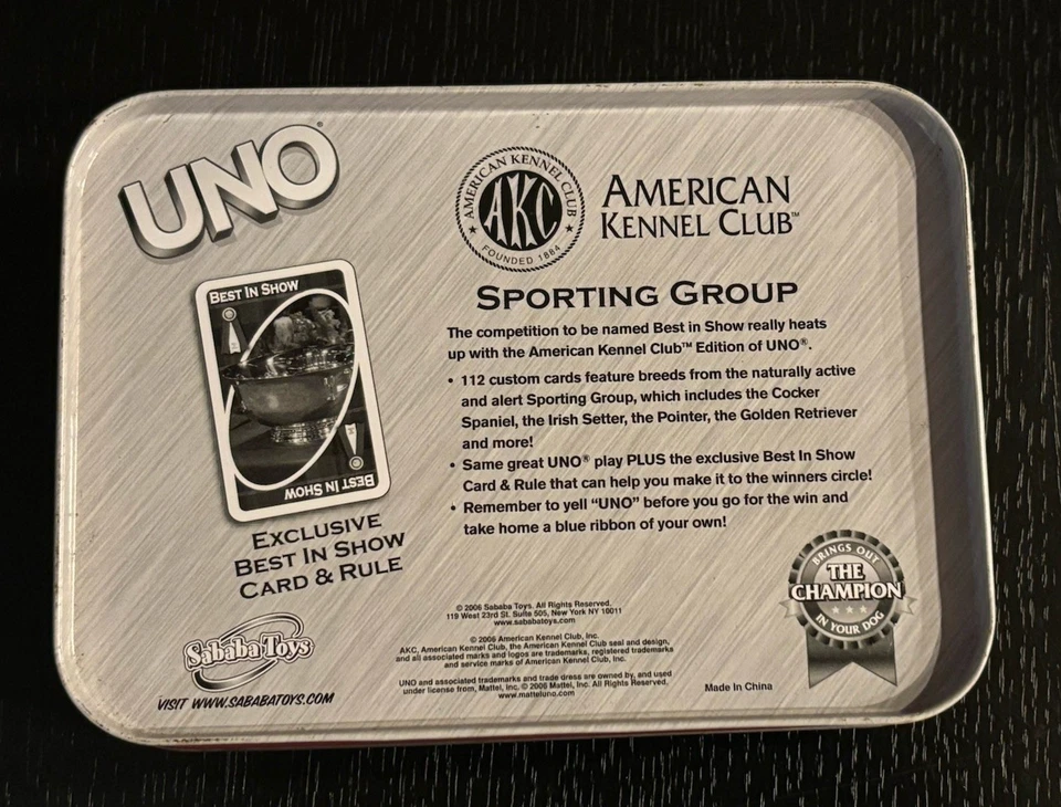 UNO AKC American Kennel Club Sporting Group Edition - Tin Box - Complete - Image 2 of 3